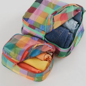 Baggy Packing Cubes in Colorful Madras